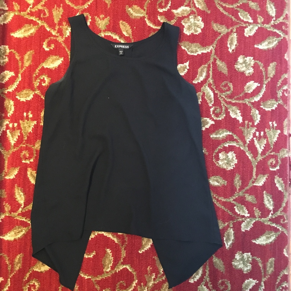 Black high-neck mesh tank top